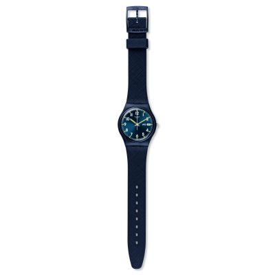 Swatch GN718 Armband-Uhr Sir Blue Classic Analog Quarz Silikon-Band