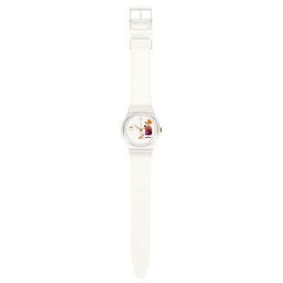 Swatch GZ711 Armband-Uhr How Majestic Analog Quarz Silikon-Band Ø 34 mm