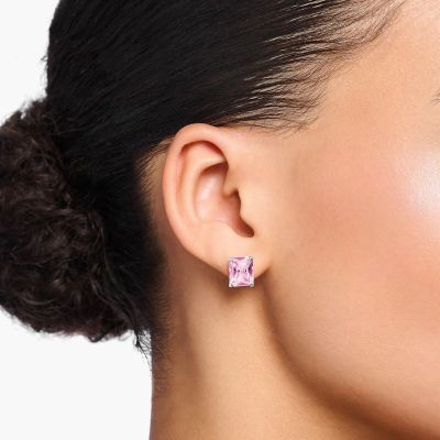 Thomas Sabo Ohrstecker Pinke Steine Oktagonschliff Silber H2201-051-9