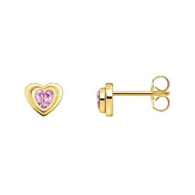 Thomas Sabo Ohrstecker Damen Herz Zirkonia Pink Vergoldet H2271-414-9