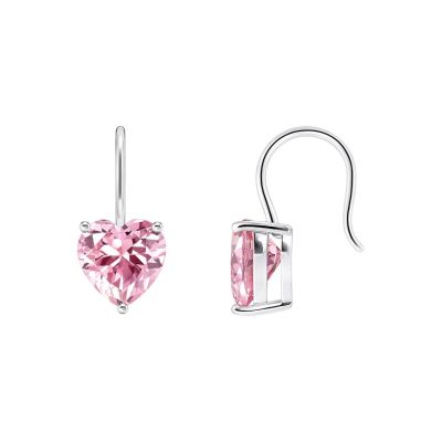 Thomas Sabo Ohrhänger Damen Pinkfarbenes Zirkonia-Herz Silber H2288-051-9