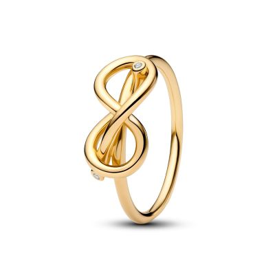 Pandora Ring Damen Unendlichkeitsknoten Zirkonia Vergoldet 163759C01