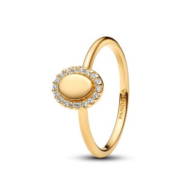 Pandora Ring Damen Ovaler Strahlenkranz Zirkonia Vergoldet 163800C01