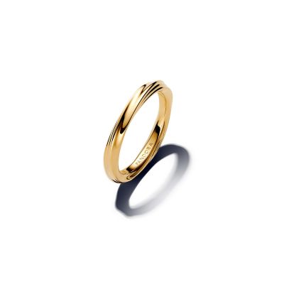 Pandora Ring Damen Verdrehte Optik 14 Karat Vergoldet 163888C00