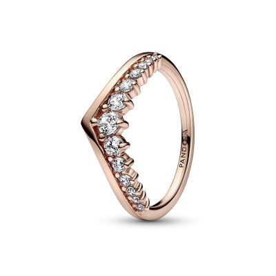Pandora Ring Wishbone Schwebender Pavé Rosé Vergoldet 182320C01