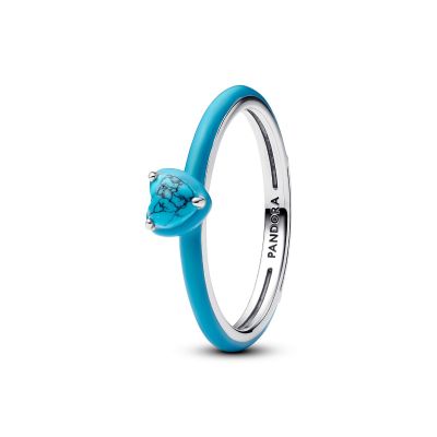 Pandora Me Ring Türkisfarbenes Herz Sterling-Silber 193828C01