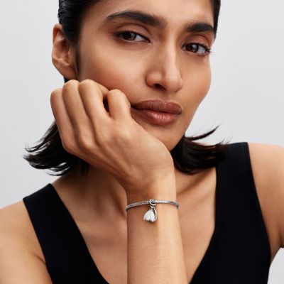 Pandora Charm-Anhänger Schneeglöckchen Murano-Glas Silber 794239C01