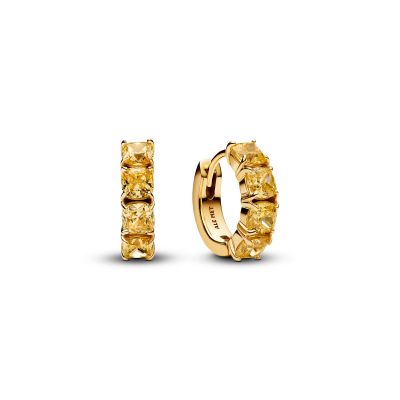 Pandora Creolen Ohrringe Damen Gelbe Zirkonia 14K Vergoldet 263851C02