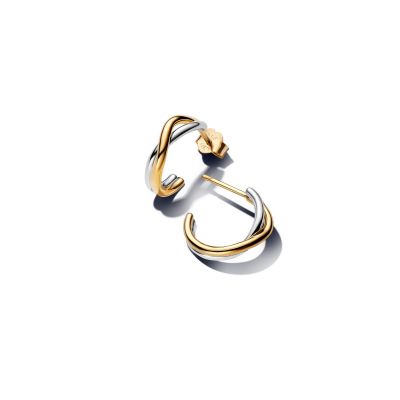 Pandora Ohrringe Organisch Geformt Silber 14K Vergoldet 263880C00