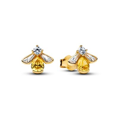 Pandora Ohrstecker Honigbiene Zirkonia 14 Karat Vergoldet 264559C01