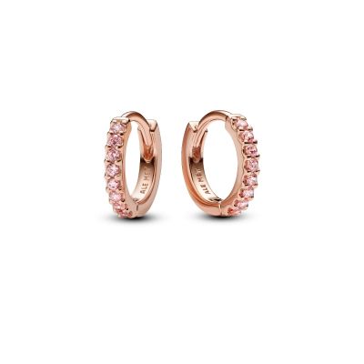 Pandora Huggie-Creolen Funkelnde Rosa Zirkonia Rosévergoldet 283015C01