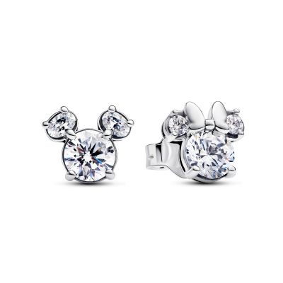 Pandora Disney 293219C01 Ohrringe Micky & Minnie Maus Funkelnd Silber