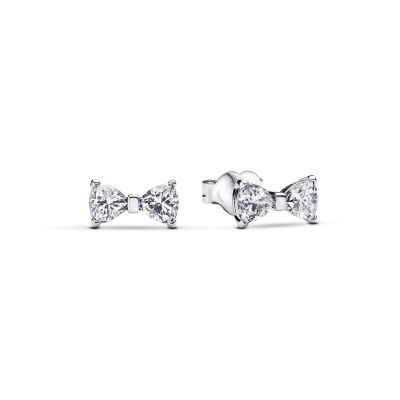 Pandora Ohrstecker Damen Funkelnde Kleine Schleife Zirkon Silber 293542C01