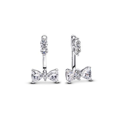 Pandora Ohrringe Damen Funkelnde Schleife Zirkonia Silber 293543C01