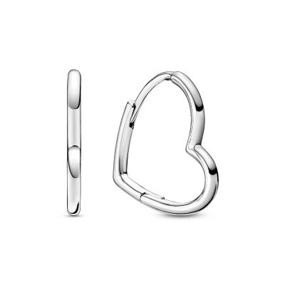 Pandora 298307C00 Ohrringe Creolen Damen Asymmetrical Heart Hoop Sterling-Silber