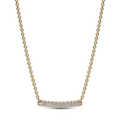 Pandora 362635C01 Collier-Halskette Damen Einreihige Pavé-Stab 14k Vergoldet