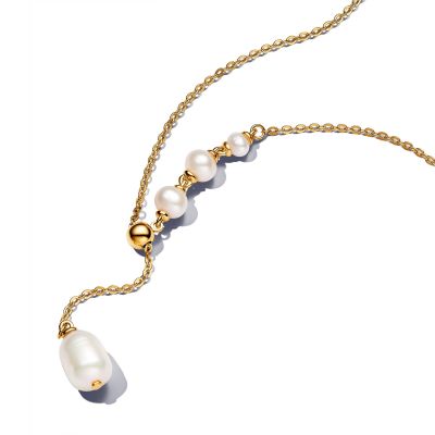 Pandora Essence Collier Halskette mit Perlen Vergoldet 65cm 363259C01