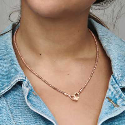 Pandora 382451C00 Halskette Damen Moments Studded Chain Rosévergoldet 45 cm