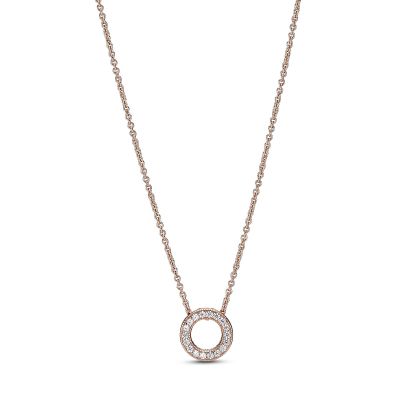 Pandora Rose 387436C01 Halskette mit Anhänger Damen Logo Pavé-Kreis 45 cm