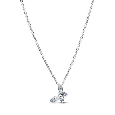Pandora Halskette-Anhänger Schmetterling Weiss Silber 394232C01-45 cm