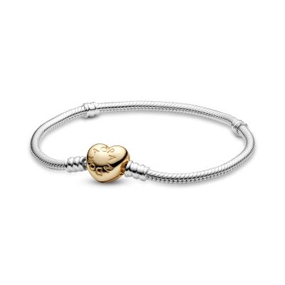 Pandora Damen Armband Moments Herz-Verschluss Silber 568707C00