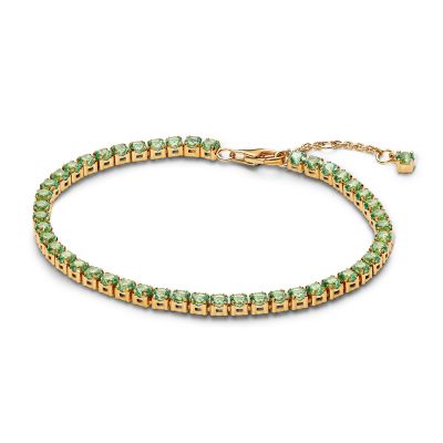 Pandora Tennisarmband Grüne Kristalle 14K Vergoldet 561469C02