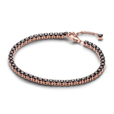 Pandora 581469C02 Tennisarmband Damen Kristalle Schwarz Rosé Vergoldet