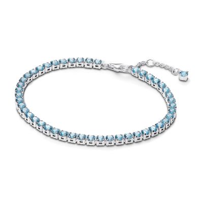 Pandora Tennisarmband Funkelnd Blaue Kristalle Silber 591469C03