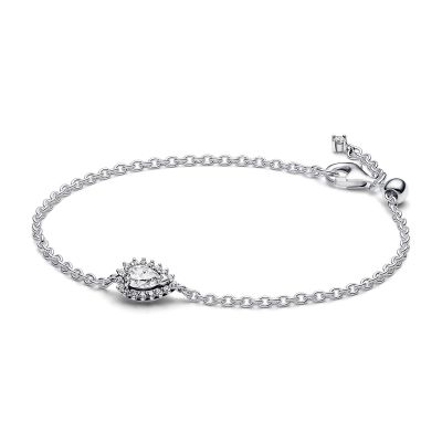 Pandora 593001C01 Gliederarmband Funkelndes Birnen-Kranz Zirkonia Silber