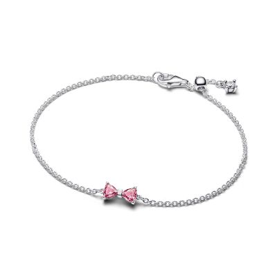 Pandora Kettenarmband Rosa Schleife Zirkonia Sterling-Silber 594234C01