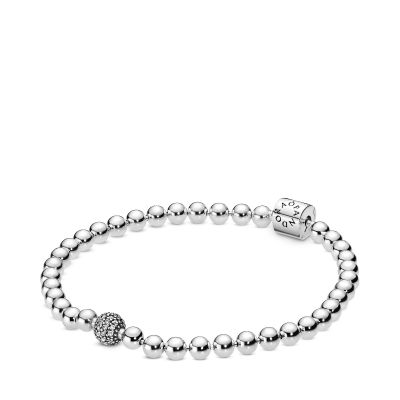 Pandora 598342CZ Armband Damen Beads Pavé Weiss Sterling-Silber 