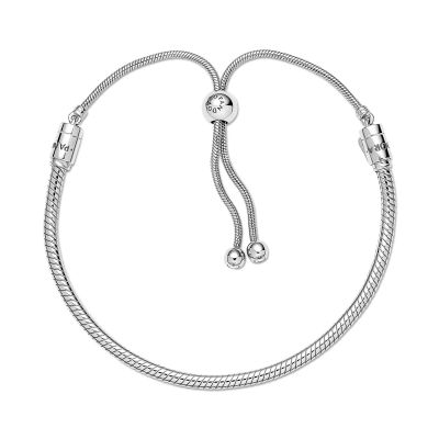 Pandora 599652C01 Schlangen-Gliederarmband Damen Schiebeverschluss Silber
