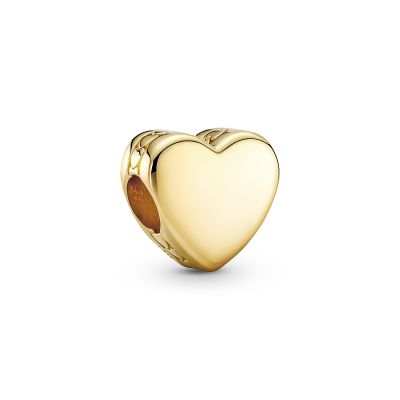 Pandora 762015C00 Charm Damen Glattes Herz Gravierbar 14k Vergoldet