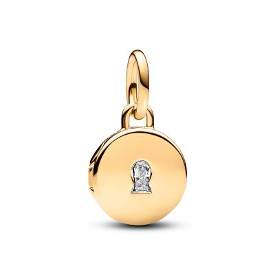 Pandora 763066C01 Charm-Anhänger Aufklappbar & Gravierbar Liebesmedaillon Gold
