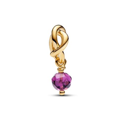  Pandora Charm-Anhänger Violetter Ewigkeitskreis Februar Vergoldet 763462C02