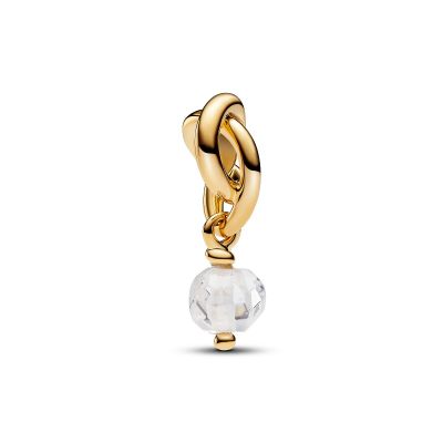  Pandora Charm-Anhänger Zirkonia Ewigkeitskreis April Vergoldet 763462C04