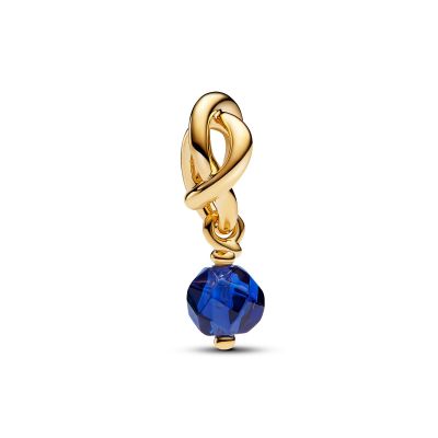 Pandora Charm-Anhänger Blauer Ewigkeitskreis September Vergoldet 763462C09