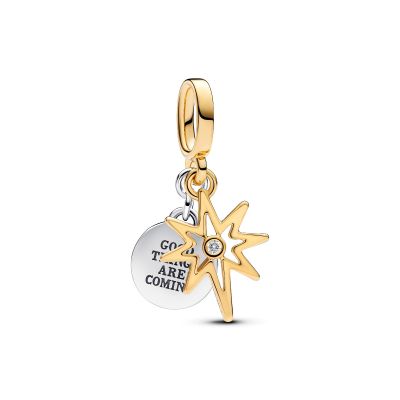 Pandora Charm-Anhänger Polarstern mit Diamanten Silber Vergoldet 763588C01