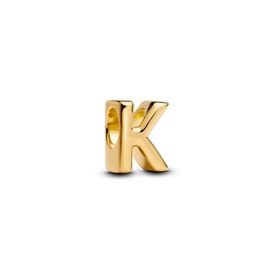 Pandora Charm Damen Buchstabe K Alphabet 14 Karat Vergoldet 763957C00