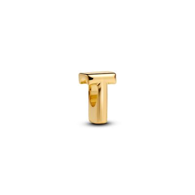 Pandora Charm Damen Buchstabe T Alphabet 14 Karat Vergoldet 763966C00