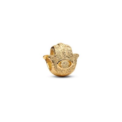 Pandora Mini-Charm Fatimas Hand Strukturiert 14K Vergoldet 764042C00
