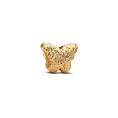 Pandora Mini-Charm Schmetterling Strukturiert 14K Vergoldet 764046C00