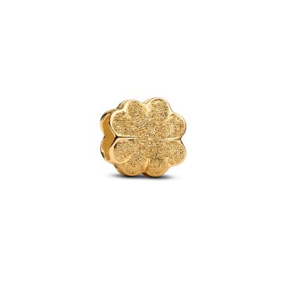 Pandora Mini-Charm Kleeblatt Strukturiert 14 Karat Vergoldet 764047C00
