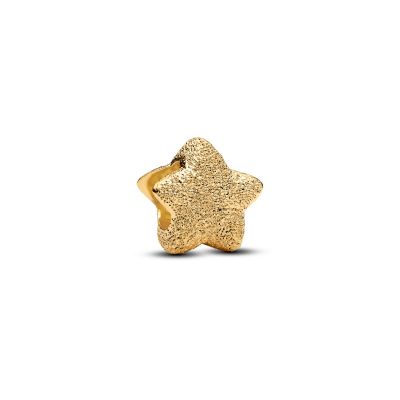 Pandora Mini-Charm Stern Strukturiert 14 Karat Vergoldet 764050C00