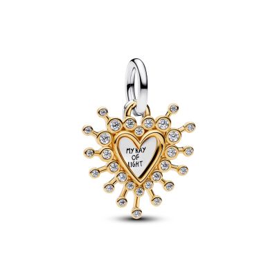 Pandora Charm-Anhänger Strahlendes Herz Silber Vergoldet 764141C01