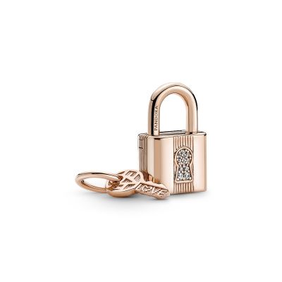 Pandora 780088C01 Charm-Anhänger Vorhängeschloss & Schlüssel 14k Rosé Vergoldet