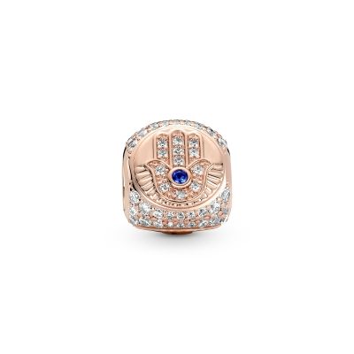 Pandora 780101C01 Charm Hand der Fatima Auge der Vorsehung & Feder 14k Roségold