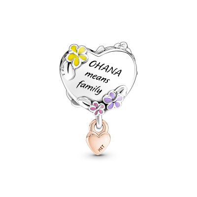 Pandora Disney 781682C01 Charm Ohana Lilo & Stitch Inspiriertes Silber 14k Rosé 