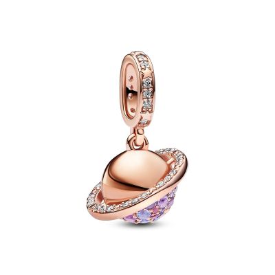 Pandora Charm-Anhänger Funkelnd Planet Saturn Rosévergoldet 782437C01