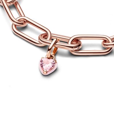 Pandora Me 783042C01 Mini-Charm-Anhänger Rosafarbenes Chakra-Herz Rosévergoldet